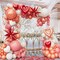 Valentines Day Balloons Arch Garland Kit,160Pcs Dusty Pink, Sand White, Pearl Rose Gold, Red Heart Confetti, Love, Star Balloons for Valentine's, Anniversary, Wedding Party Decorations